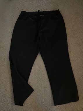 Grey's Anatomy Black Scrub Maternity Pants with Drawstring Waist, medium